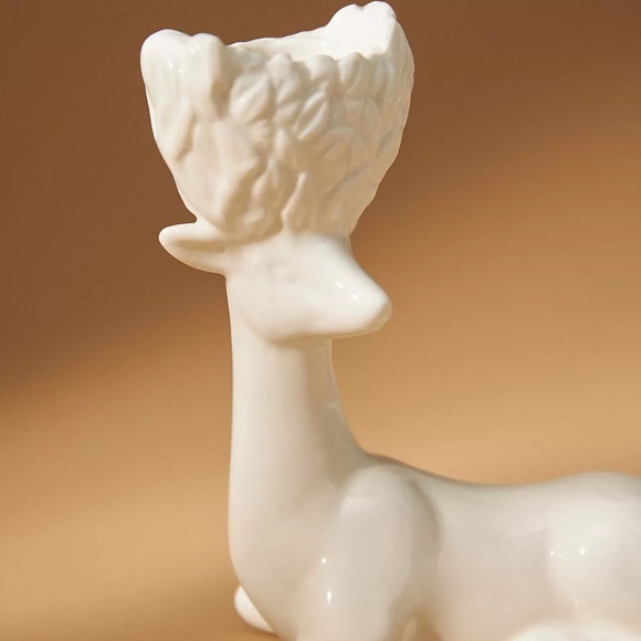 Deer Winter White Creature Candle Holder - Picture 5 of 11